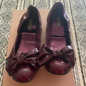 Miu Miu Vernice Metal Amaren Flats in Plum size 36 (US 6)
